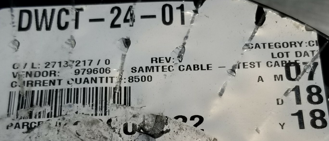 NEW SAMTEC DWCT-24-01 #24awg Power Cable HT Silver Plated Copper FEP Wire Blue