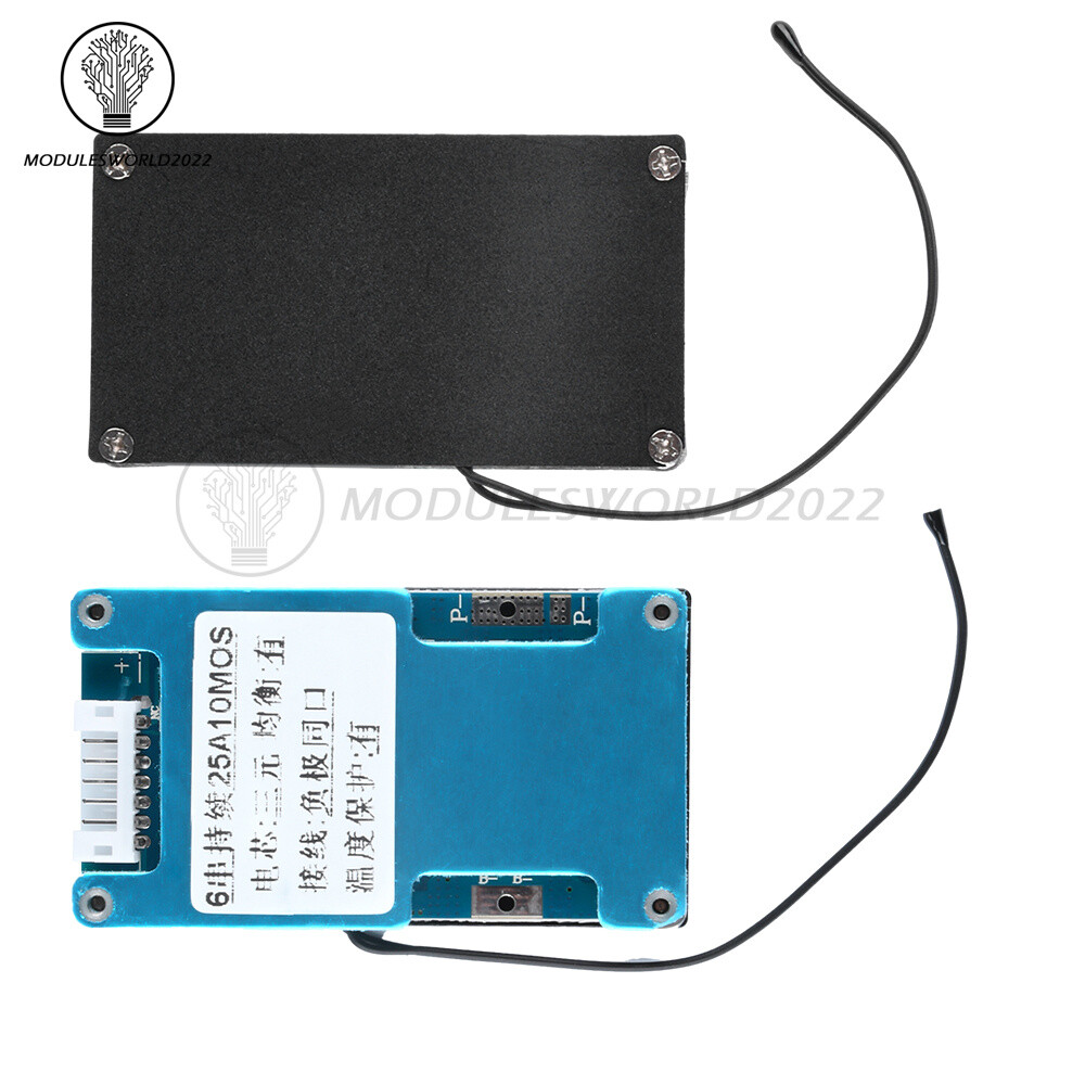 6S 15A 20A 25A Li-ion Battery Charge Protection Board Balanced Temp Protection