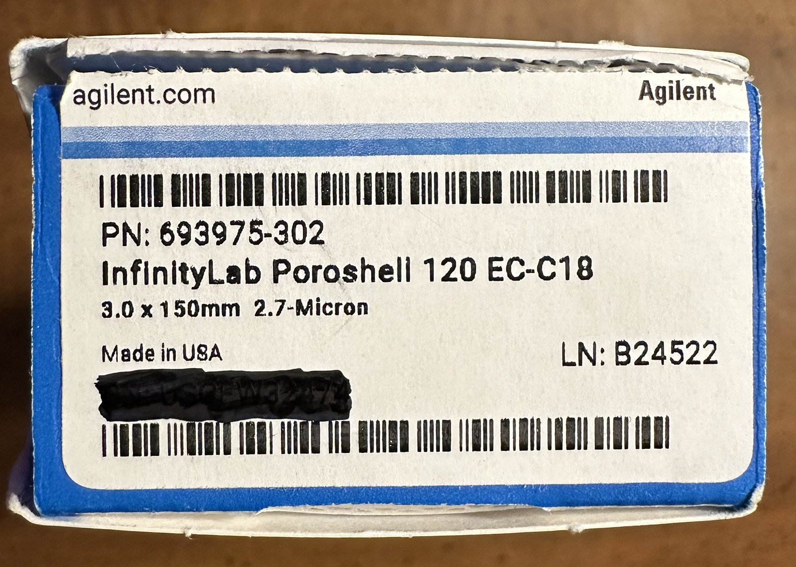 Agilent 693975-302 HPLC LC Chromatographic Column 3.0 x 1.5mm 2.7 micron NEW!