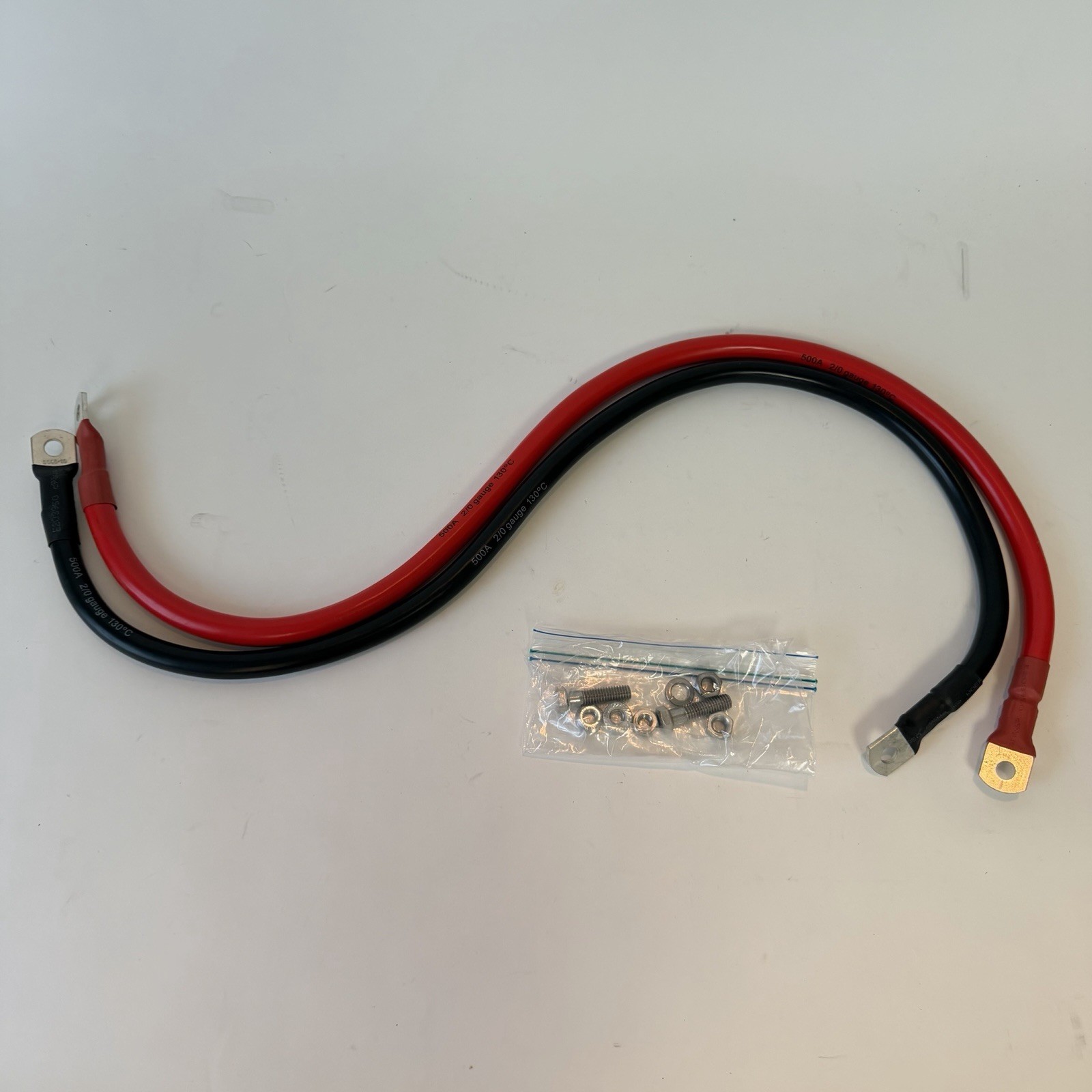 Pair JUPITER 500A 2/0 AWG Inverter 3′ Cable Set – New Without Box