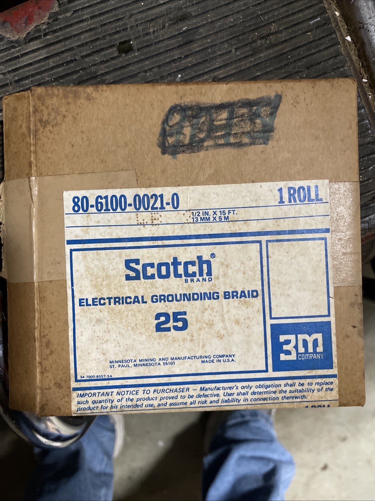 3M Electrical Grounding Braid Wire 25 80-6100-0021-0, 1/2″ x 25′ ft.
