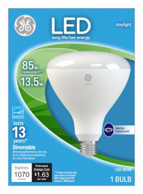 LED Floodlight Bulb, Indoor, Daylight, 1,070 Lumens, 13 Watt – 35316