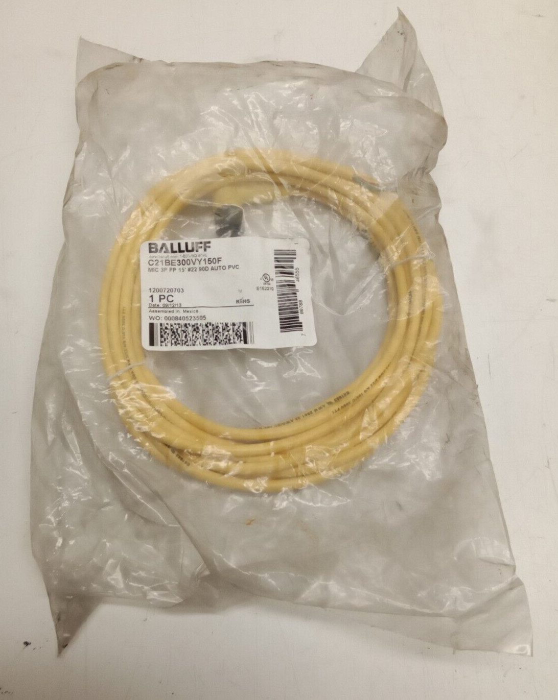 BALLUFF C21BE300VY150F Cordset Cable