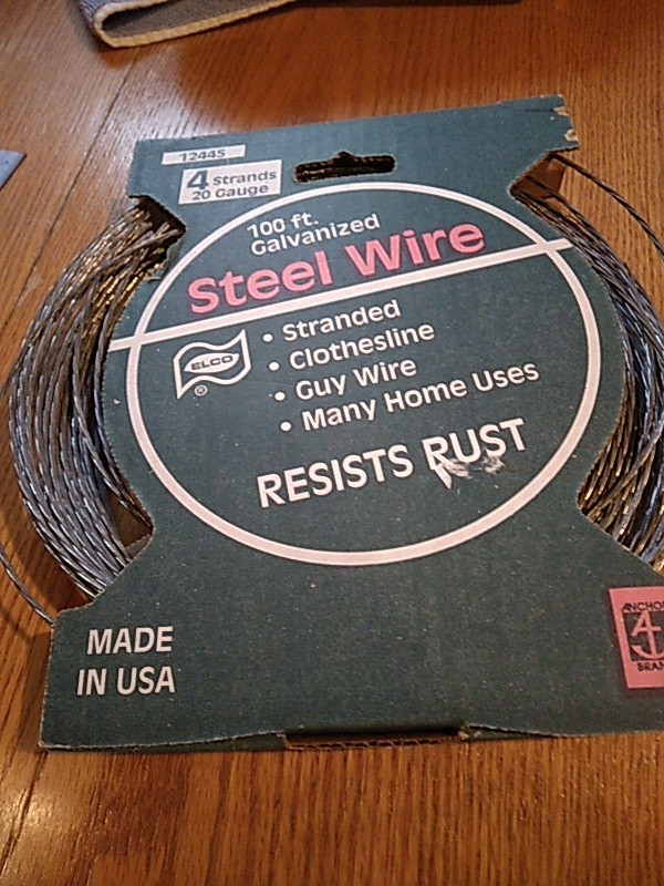 100 Ft. Galvanized Steel Wire 4 Strands 20 Gauge Rust Resistant.made In U.S.A.