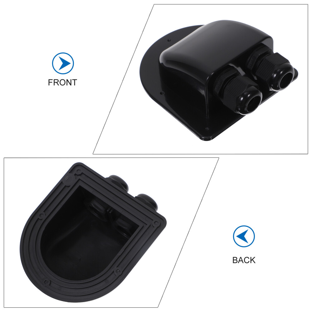 Weatherproof Cable Entry Plate ABS 2-hole Roof Wire Entry Gland Dual Hole Cable