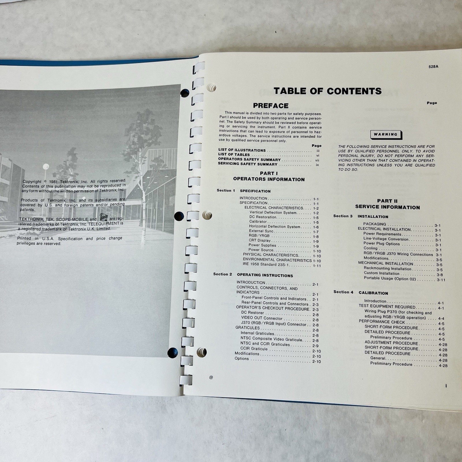 Original Tektronix 528A Instruction Manual