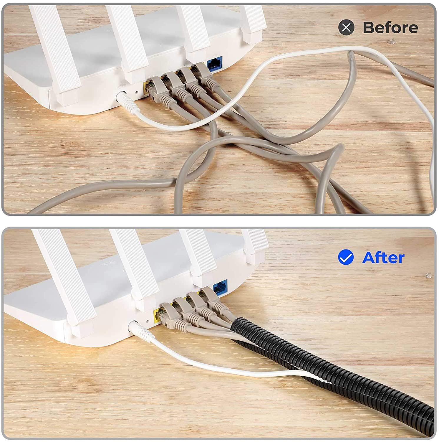 Flexible Conduit Split Wire Loom Corrugated Electrical Car Wire Cable Protection