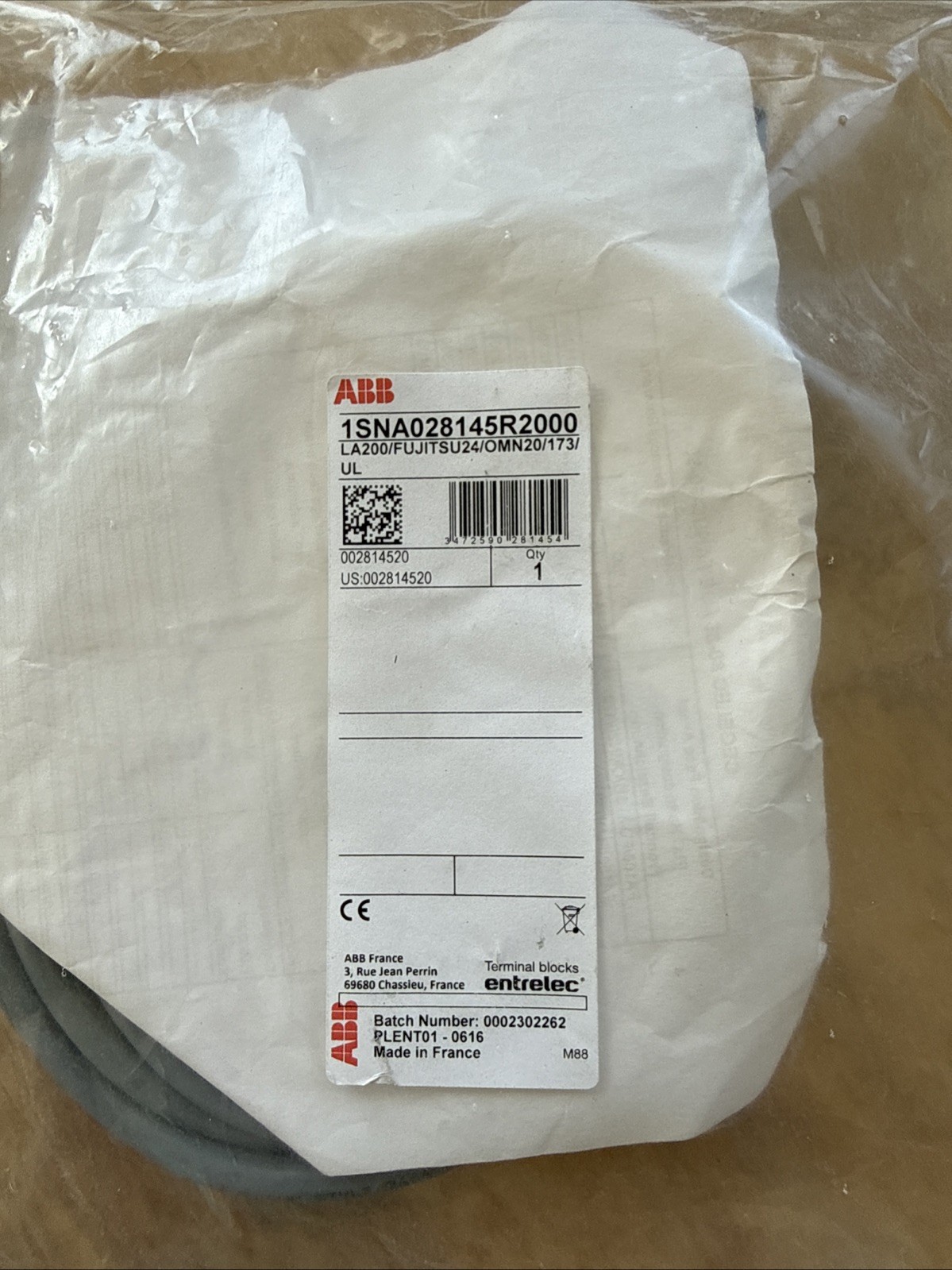 NEW ENTRELEC ABB 21049620 LA200 / OMN20 / FUJITSU24 / UL Interface Cable