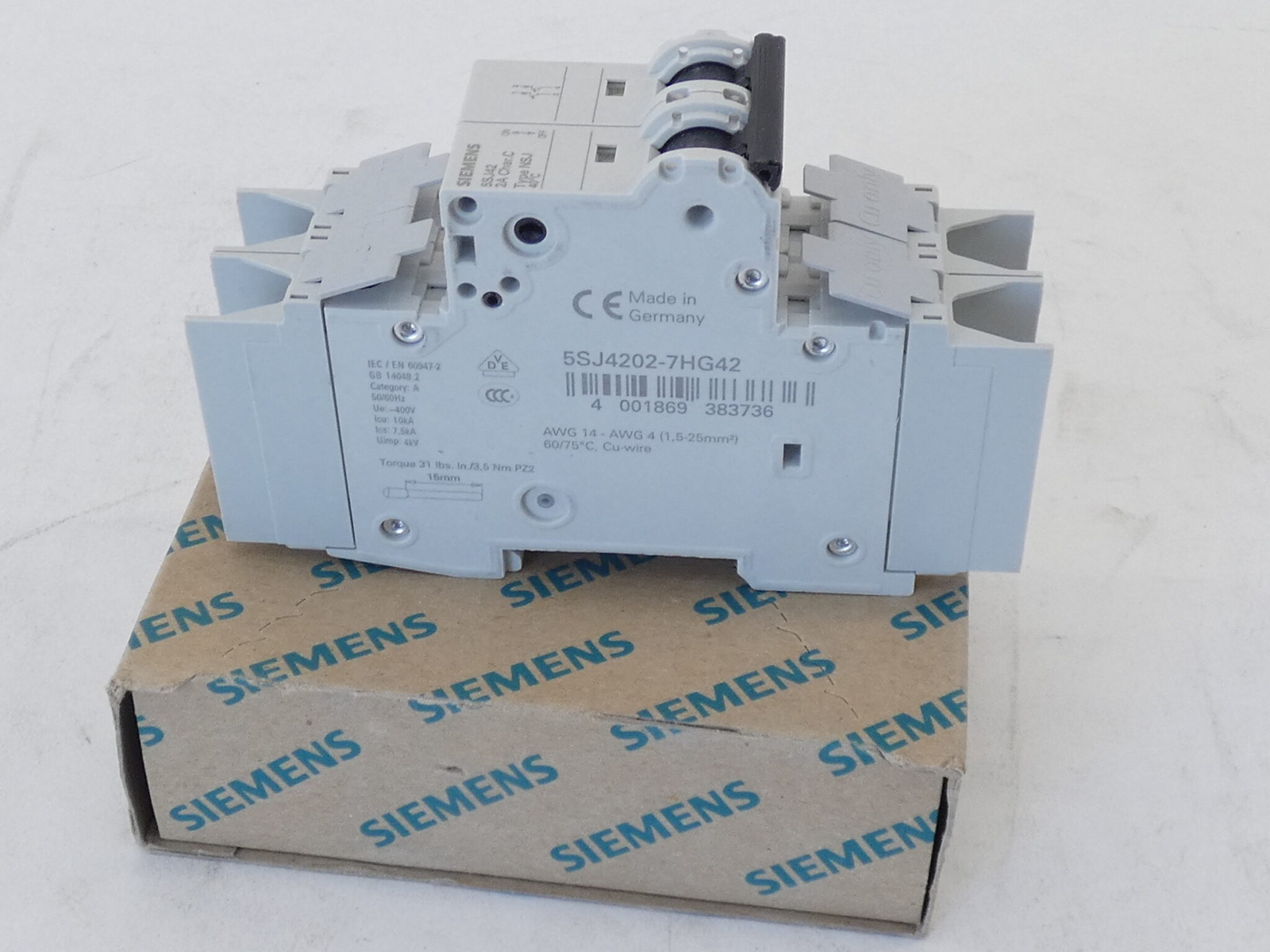 Siemens 5SJ4202-7HG42 Circuit Breaker 2A 2P – NEW Surplus!