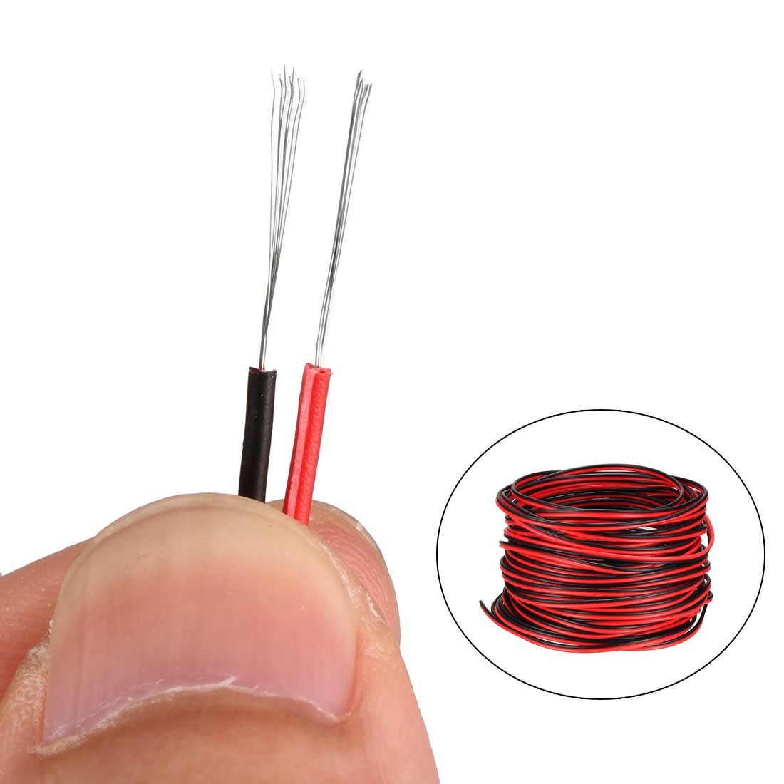 Wire 2 Pin Extension Cable Cord 26 AWG Parallel Wire Tin Plated Copper 10M L
