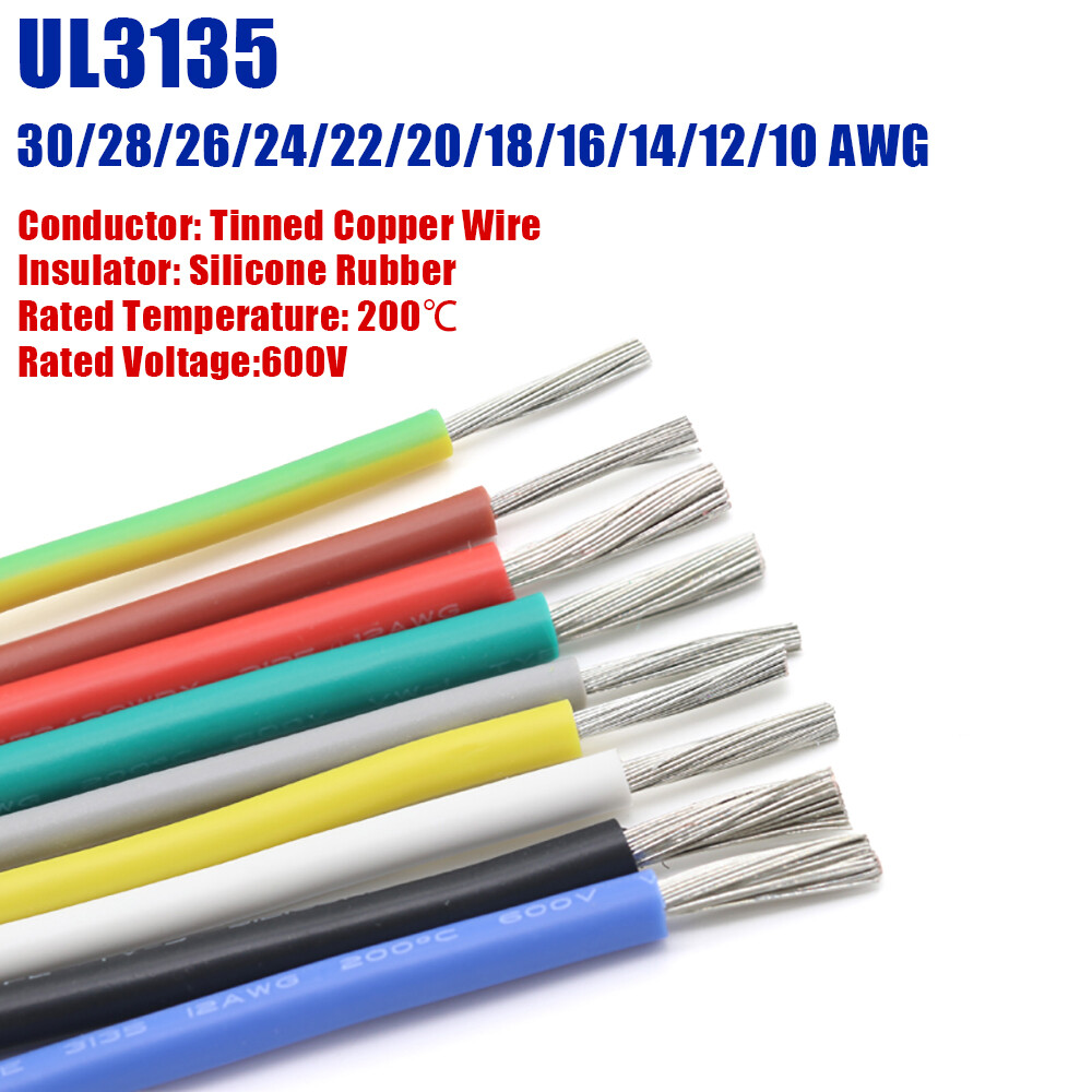 UL3135 Silicone Cable Flexible Wire 10 12 14 16 18 20 22 24 26 28 30AWG 200°C