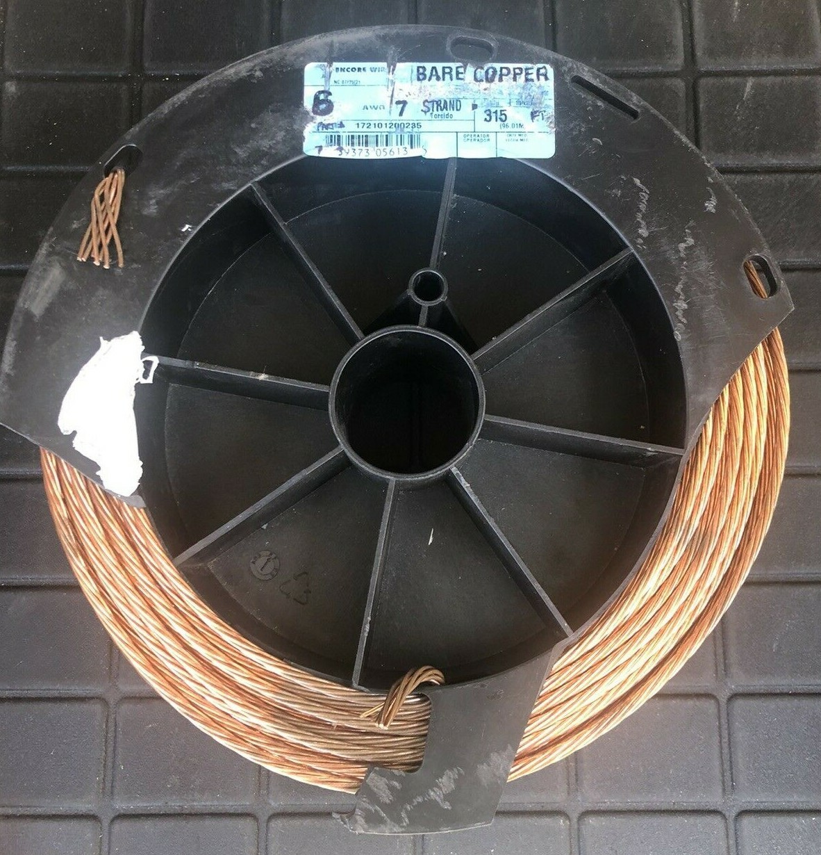 Encore Wire Bare Copper 6 AWG / 7 Strand 315 Feet / 96.01M – Part # 172101200235