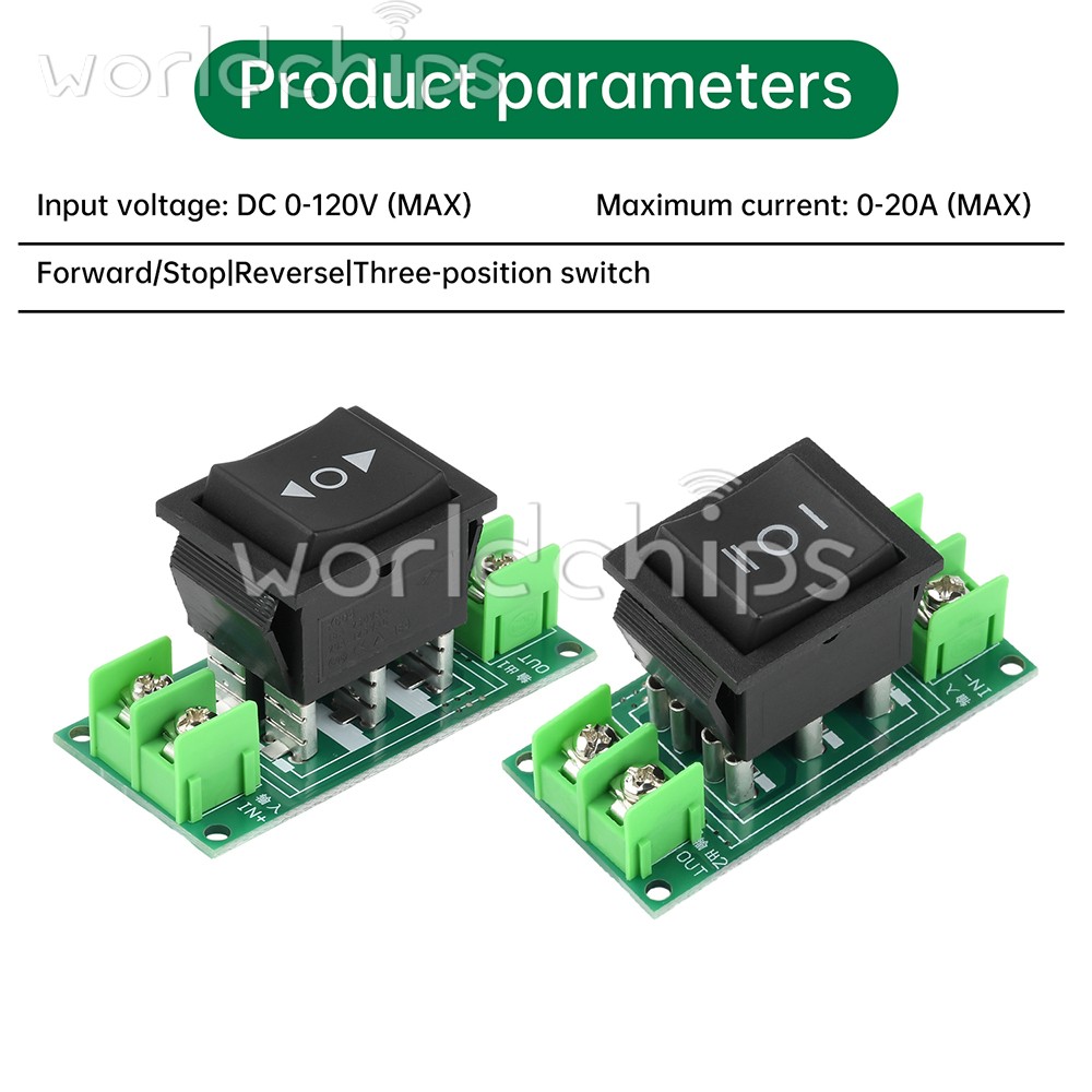 DC 0-120V DC Motor Controller Forward/Stop/Reverse Switch Module 5A 10A 20A