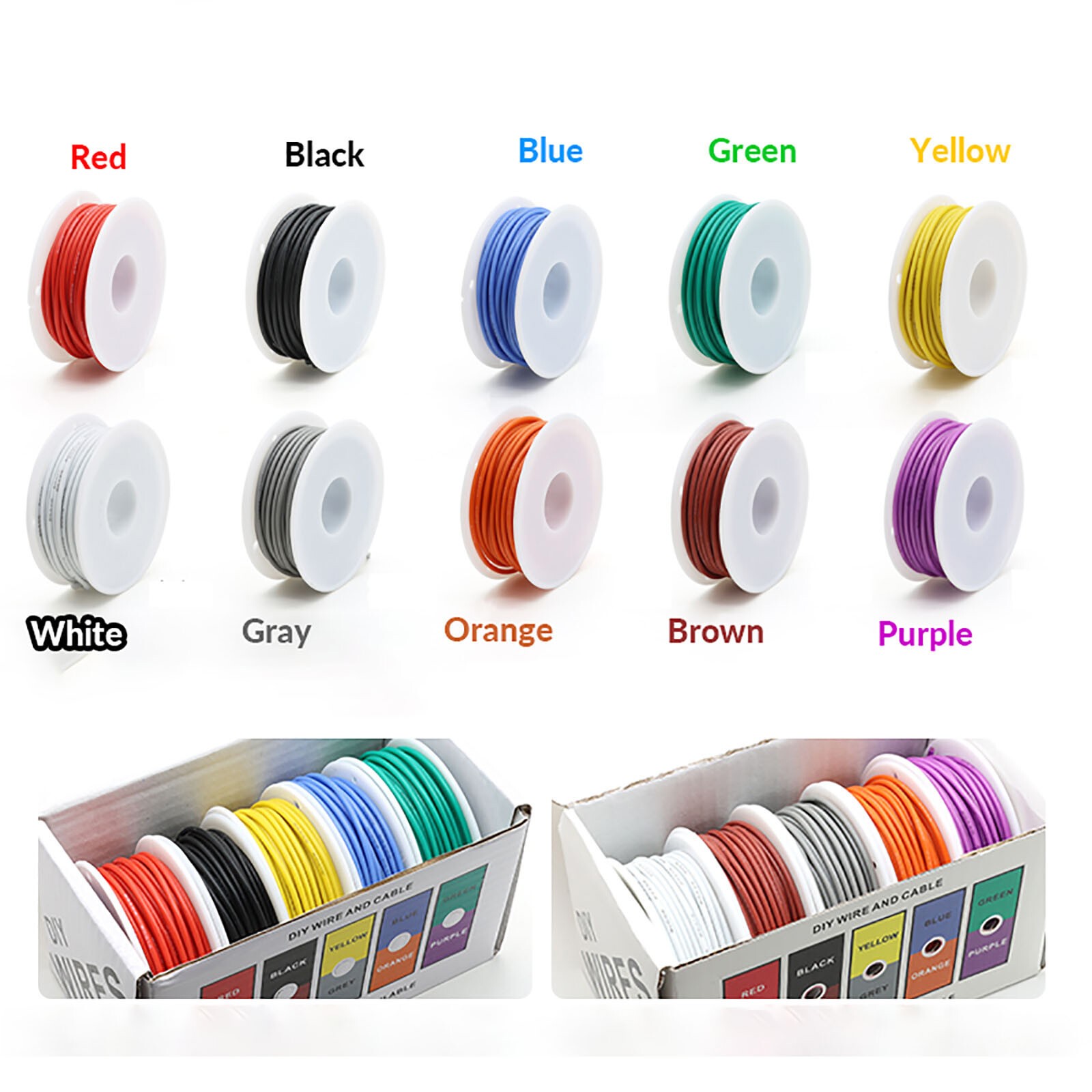 2AWG~30AWG Flexible Soft Silicone Wire Cable UL High Temp Colorful Tinned Copper