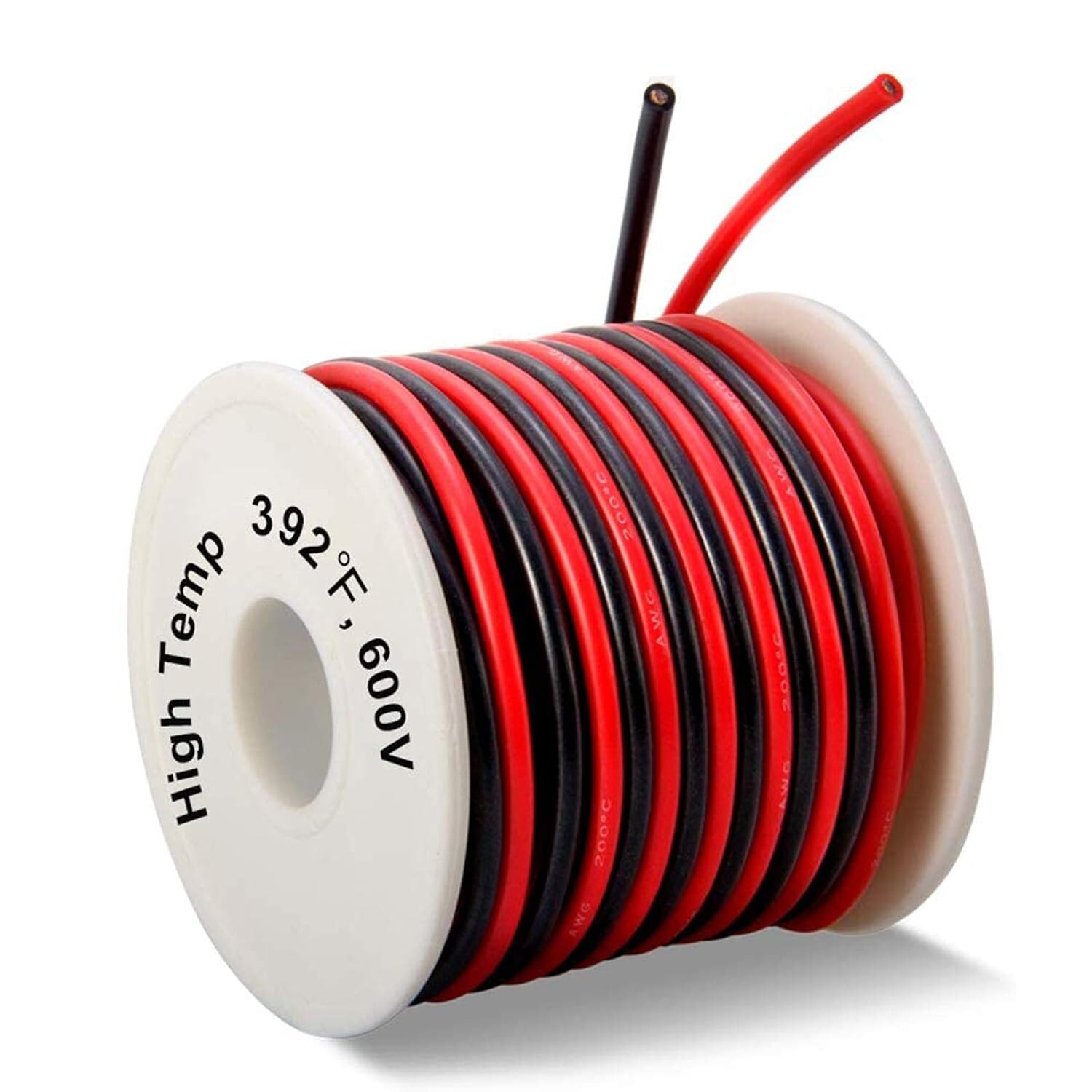 20 Gauge Silicone Wire Spool 40 Feet, Ultra Flexible High Temp 200 deg C 600V 20