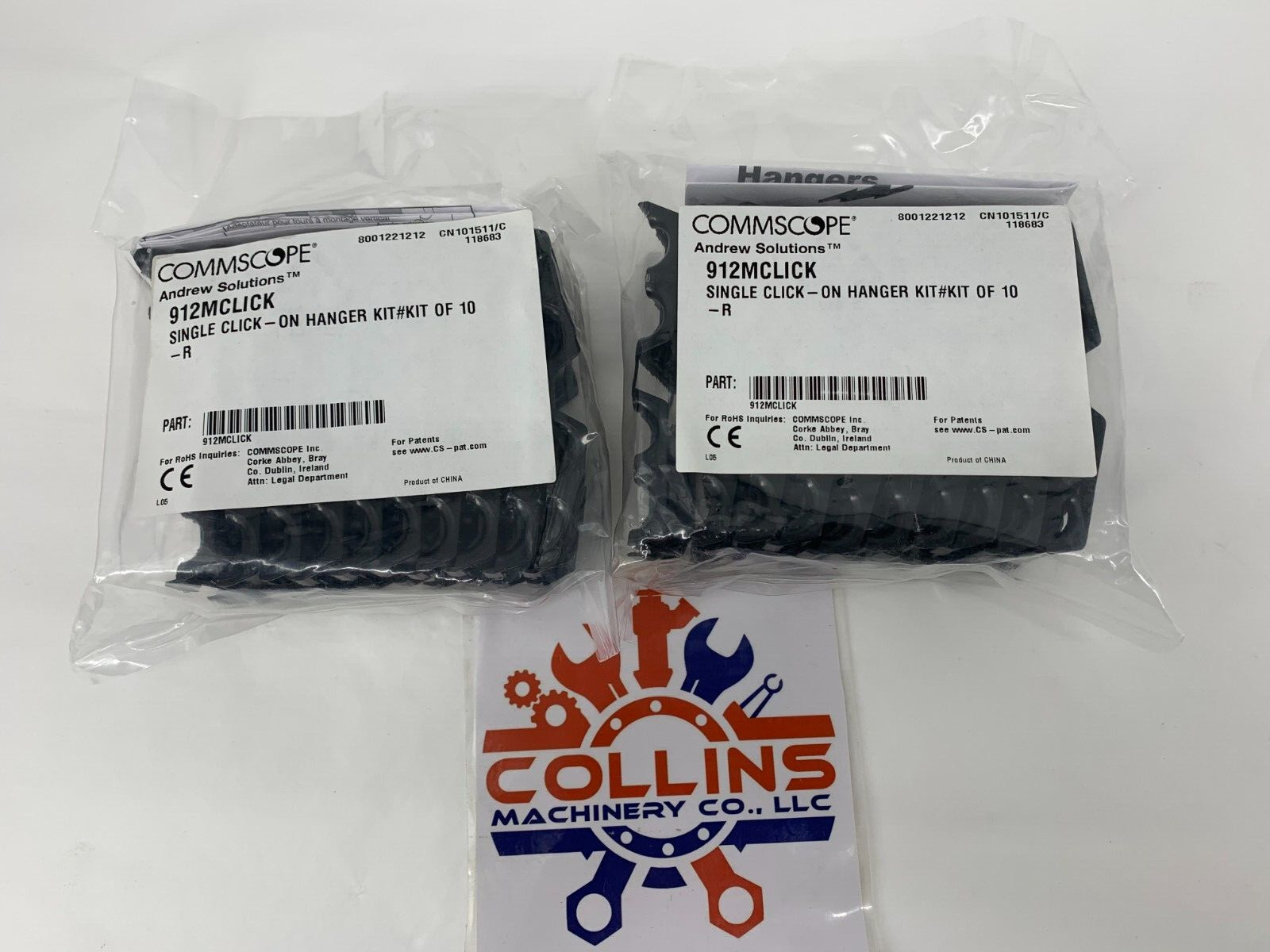 Commscope 912MCLICK Single Click-On Hanger for 9–12 mm Coaxial Cable 2/PKG of 10