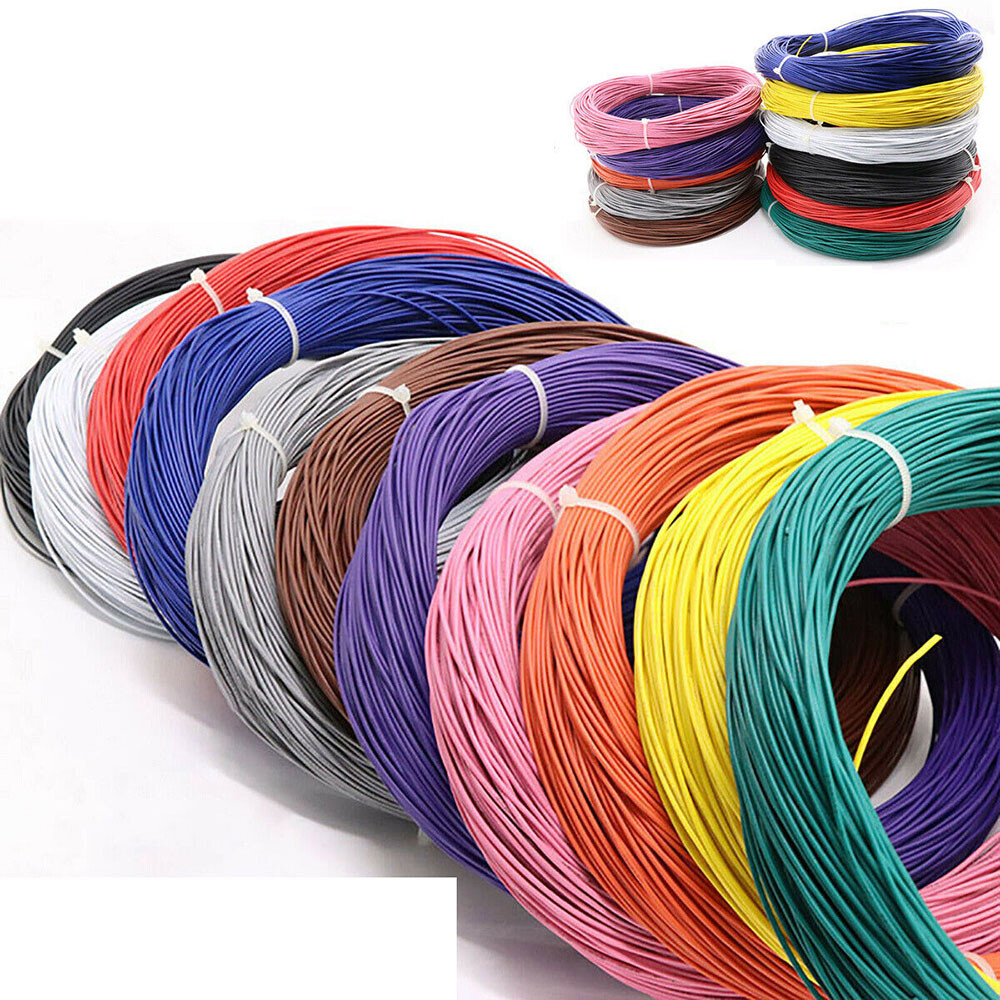 16AWG~30AWG Gauge Electric Wire Tinned Copper Flexible PVC Hookup Multicolor