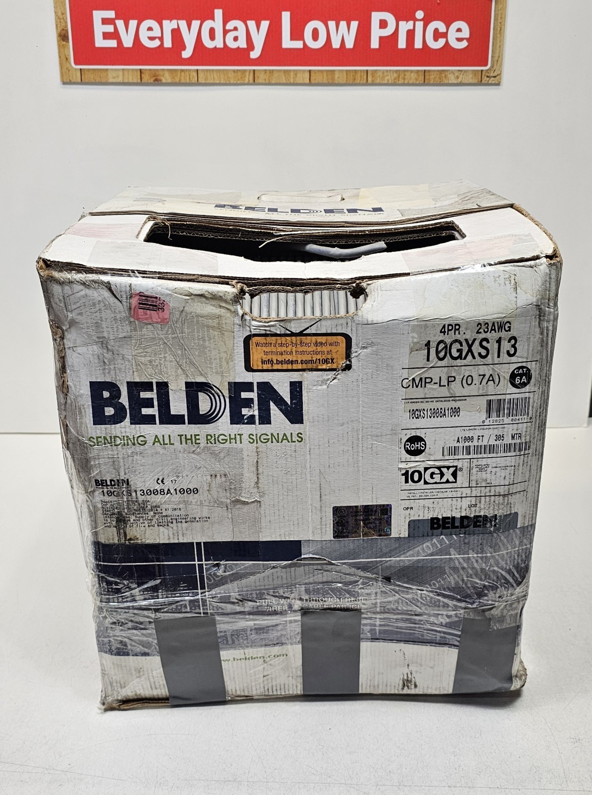 BELDEN 10GXS13008A1000, 1000ft, CAT. 6A, CMP-LP(0.7A). Damaged Box!