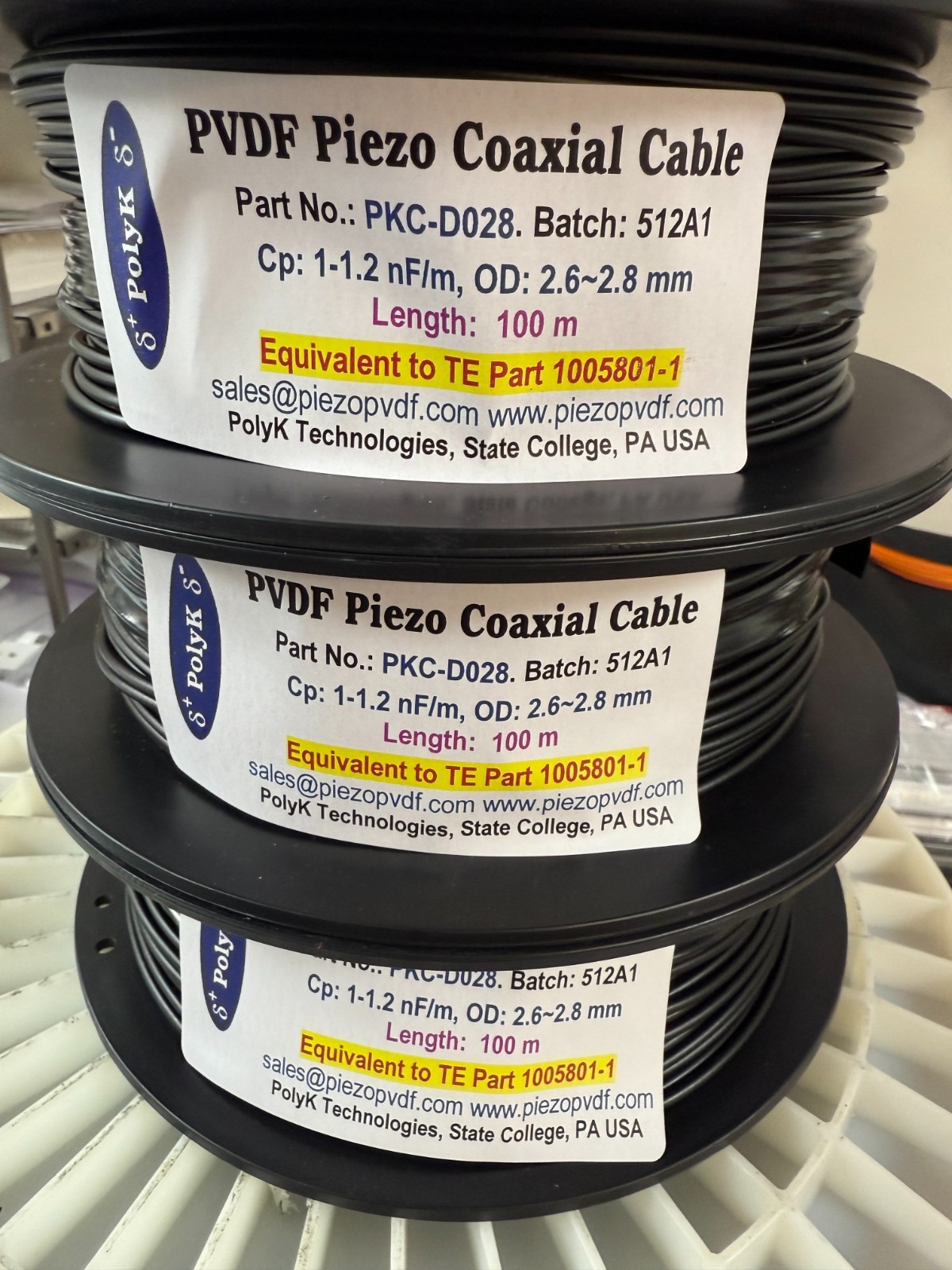 USA EMI-Shielded Piezoelectric PVDF Coaxial Cable for Security Sleeping Monitor