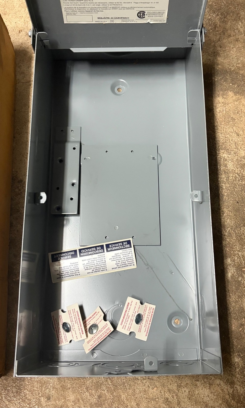 Square D FA100RB Circuit Breaker Enclosure Type 3R 600V 100A