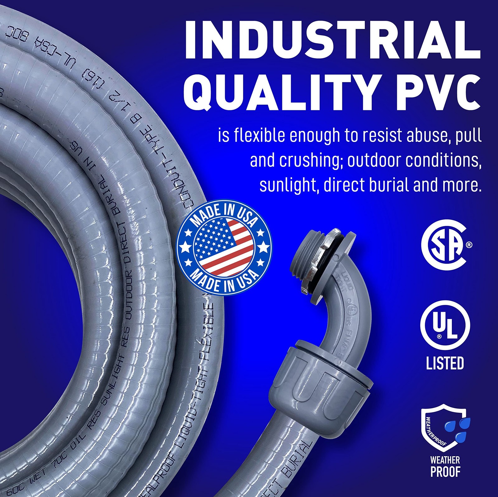 Sealproof 1-Inch Non-metallic Liquid-Tight Conduit and Connector Kit, 25 Foot…