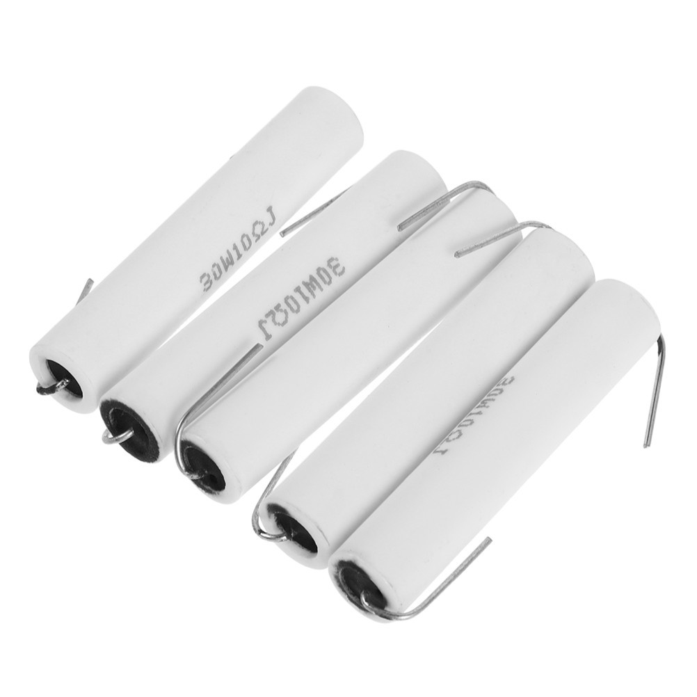 5Pcs 30W Non Inductive Ceramic Resistor 10 Ohm for Speaker Frequency Divider