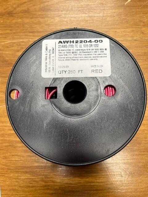 22 AWG (7/30) TC UL 1015 OR 1032 — 100 FT RED OR GRAY OR RED 250 FOOTERS