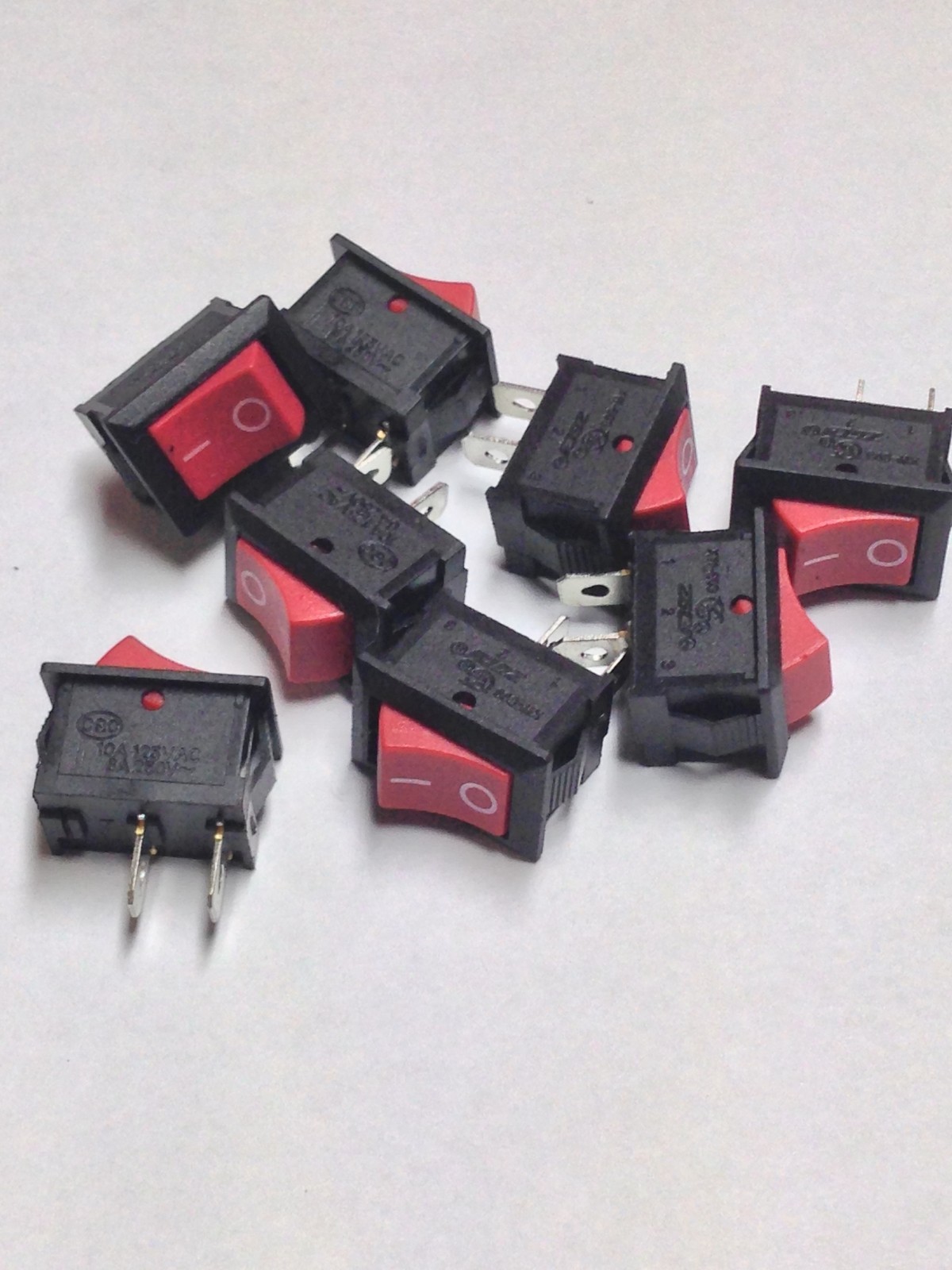 ROCKER SWITCH RED ON/OFF 2 PINS 12V DC 240V AC 100pcs