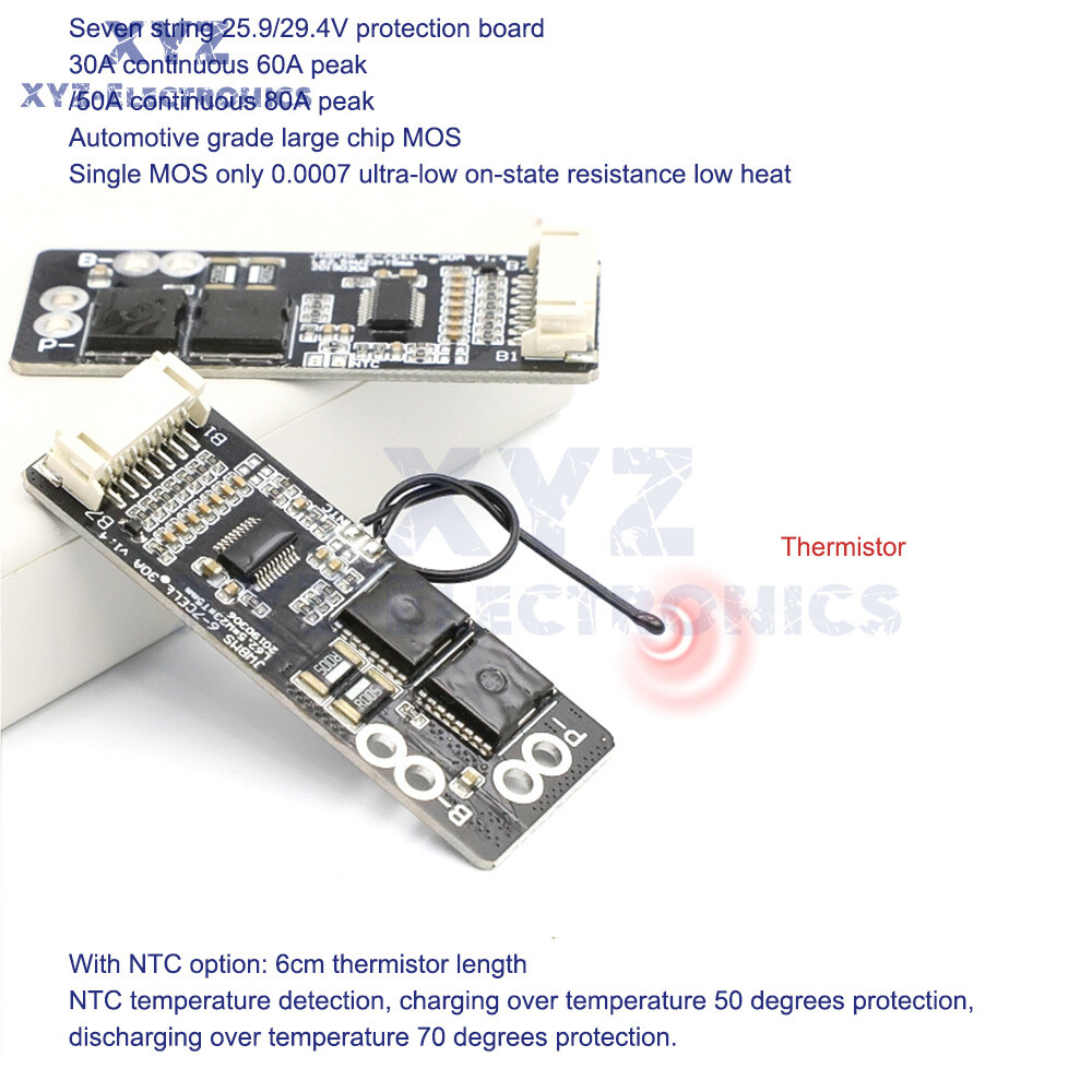6S 7S 30A 50A BMS Board with NTC 3.7V Ternary Lithium Battery Protection Board