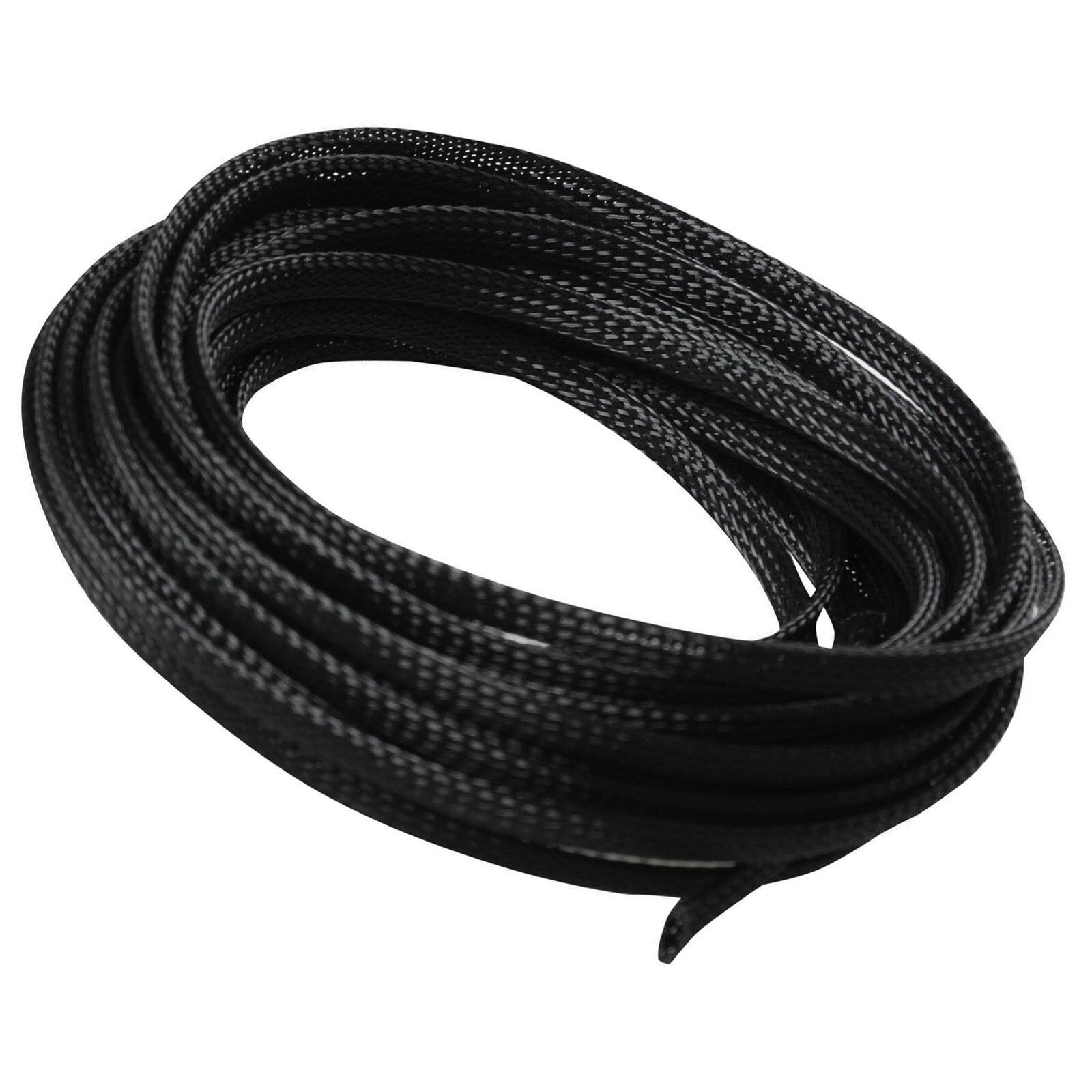 50 Feet 3/8″ Expandable Wire Cable Sleeving Sheathing Braided Loom Tubing Black