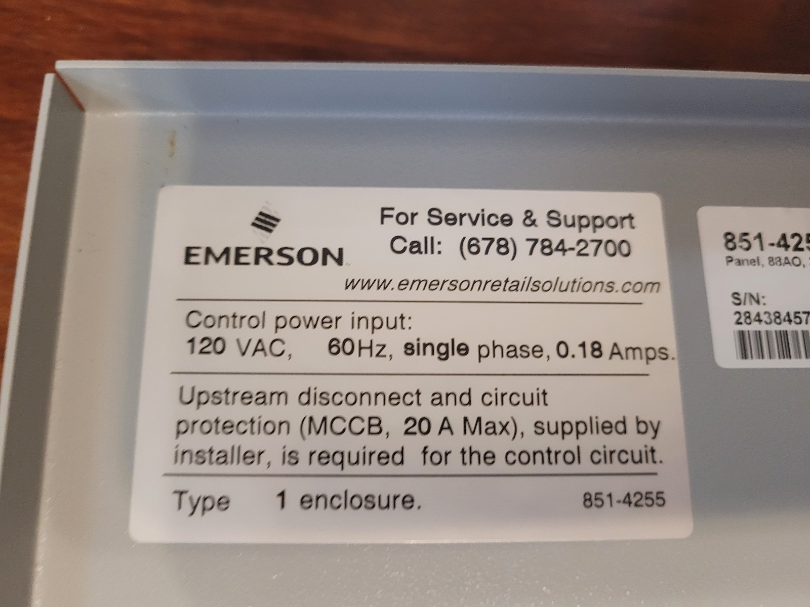 Emerson 851-4255 SP0941430 Lighting Control Panel Indoor Outdoor Sign