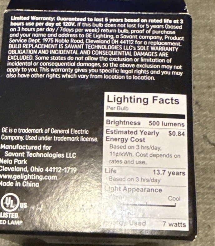 LED Floodlight Bulb, Soft White, 500 Lumens, 7 Watt – 38439