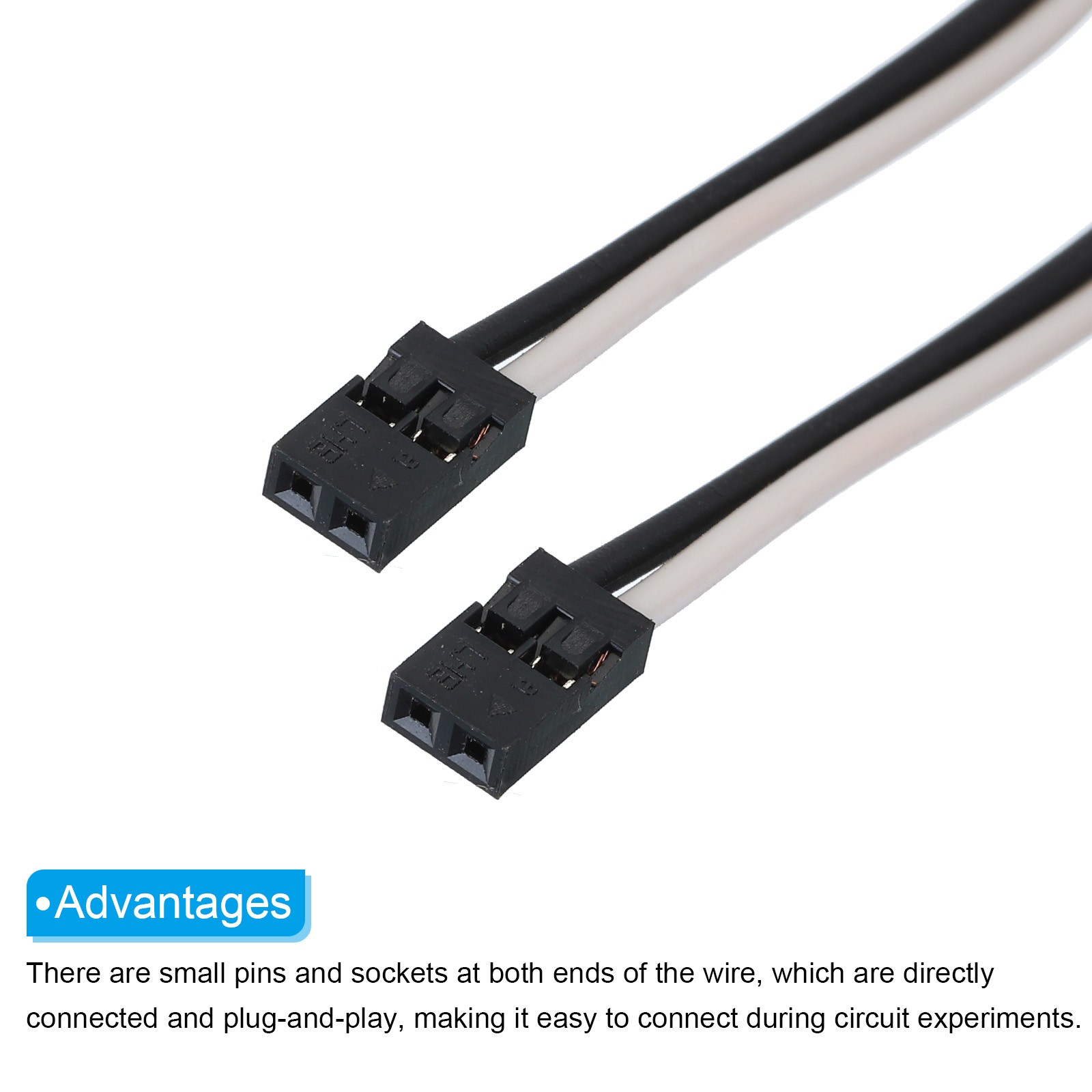 2.0MM(2P) to 2.0MM(2P) Breadboard Jumper Wire 2.54MM Pitch 20cm 2 Pcs