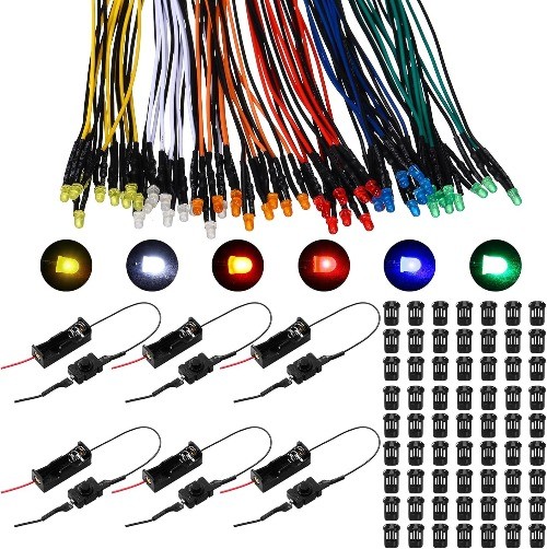 126 Pcs 12 Volt LED Lights Kit, 60 Pre Wired LED Light Emitting Plastic 3 mm