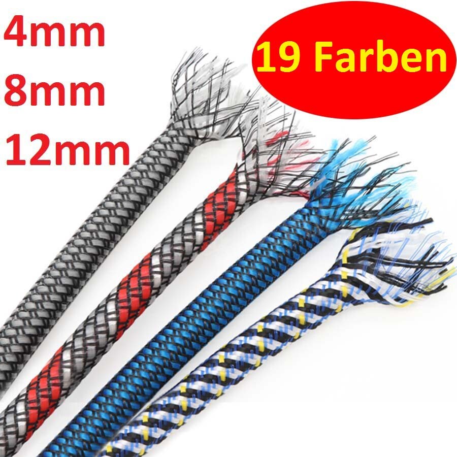 Φ4mm/8mm/12mm PET&PP Cotton Yarn Mixed Braided Cable Sleeving/Harness/Sheathing