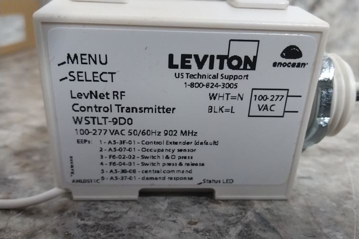 Leviton WSTLT-9D0 6 Pk 100-277VAC White Control Transmitter