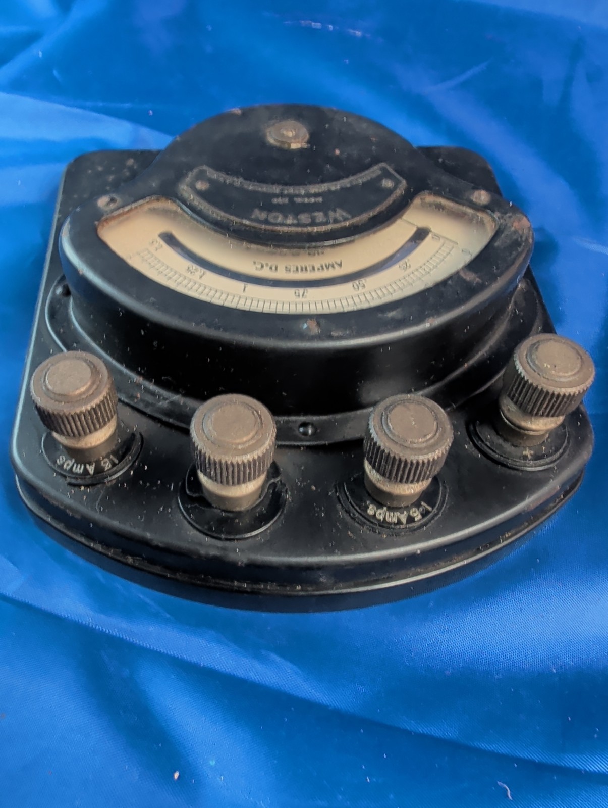 Weston Model 280 DC Amperes Amps Meter 0-.1, 0-1, 0-10 VDC Steam Punk