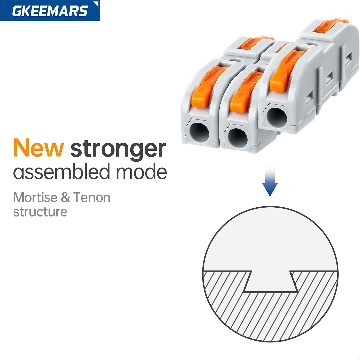 GKEEMARS 20 Pcs Wire Connector, 1 Conductor Compact Splicing Orange