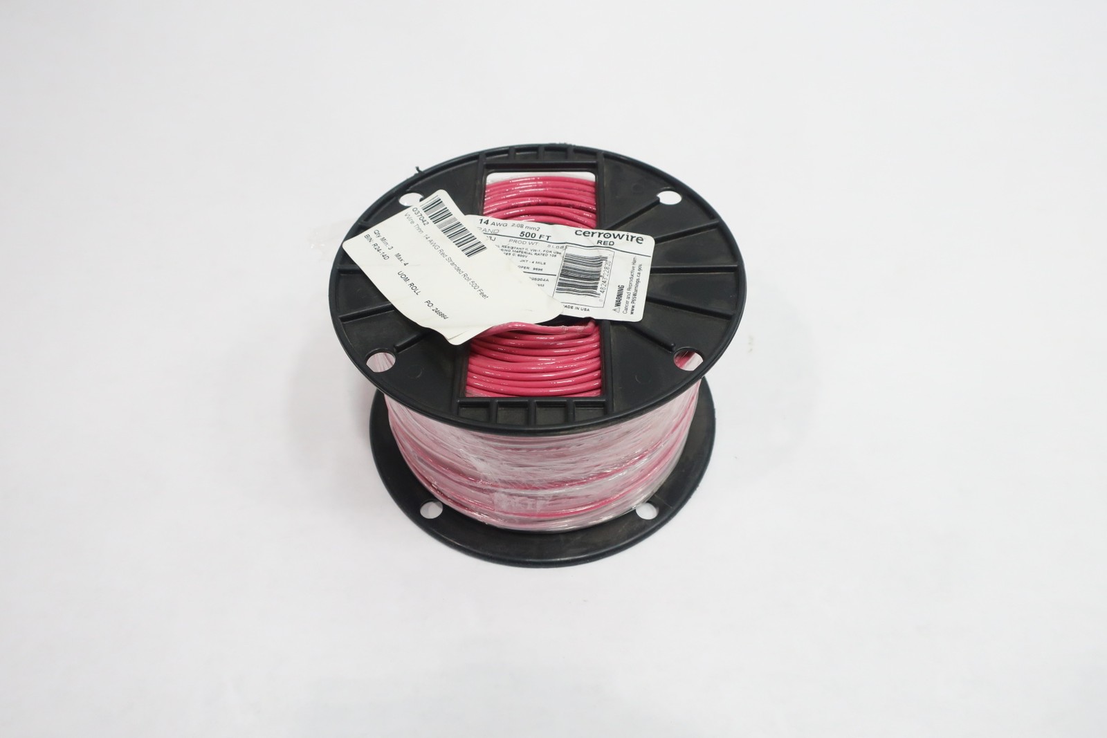 Cerrowire E85964A Machine Tool Red Stranded Wire 500ft 12awg