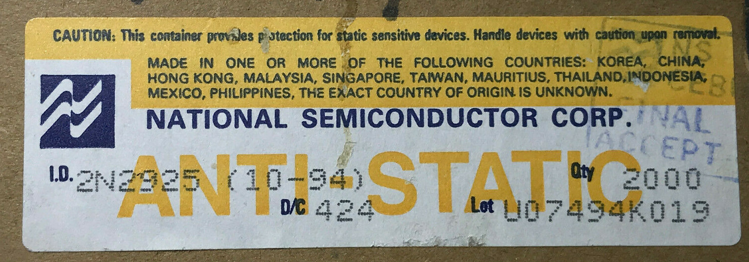 Lot of 5 2N2925 National Semiconductor Eq. NTE199