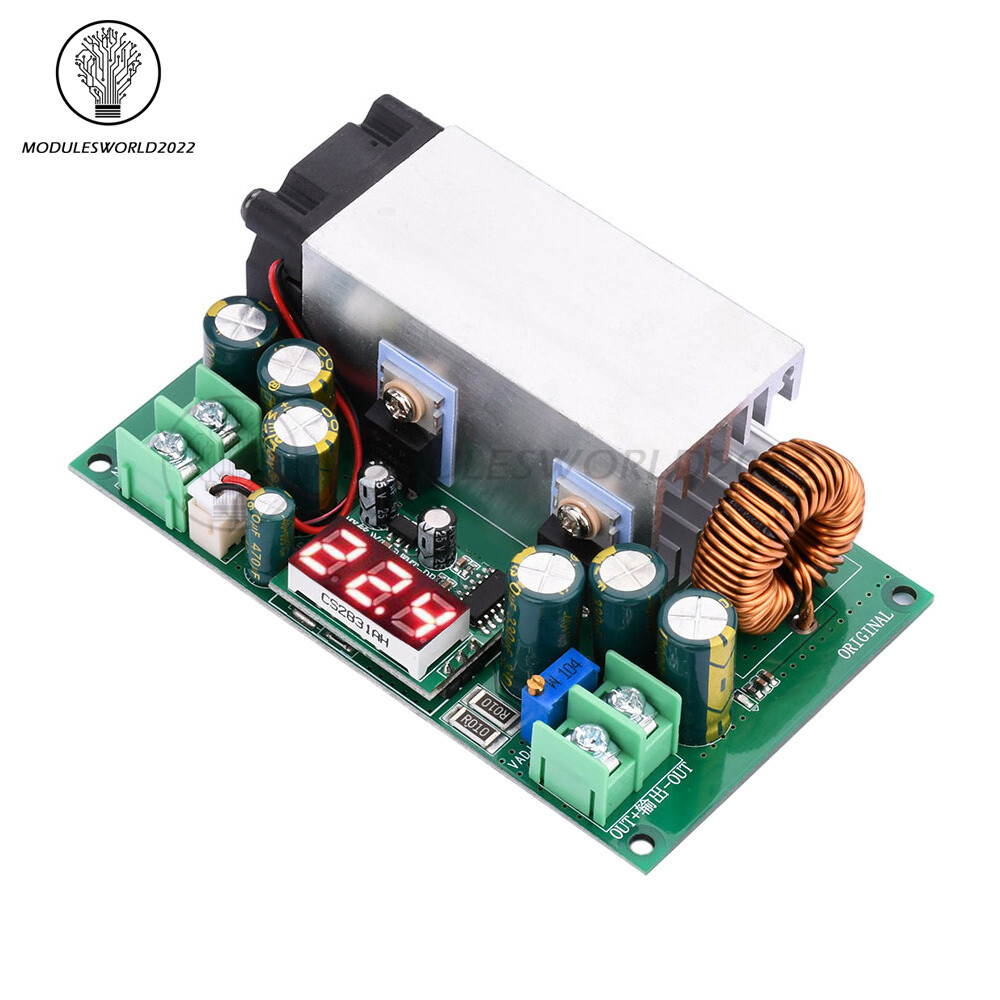 DC-DC 12~80V to 2.5~50V 20A Adjustable Buck Step-Down Module with Display 600W