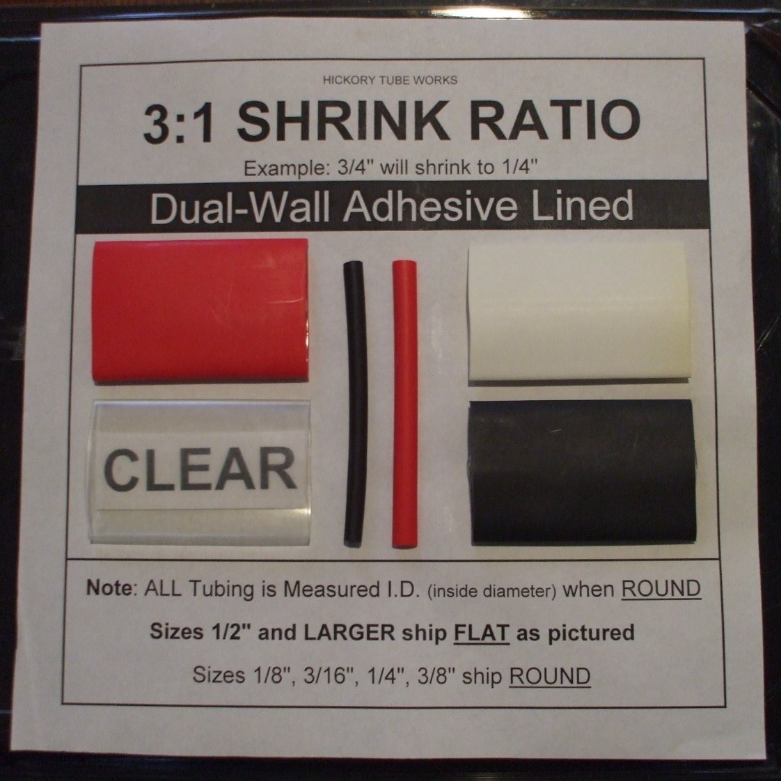 3/16″ CLEAR 4 Ft. Dual-Wall Adhesive Lined Heat Shrink Tubing 3:1 Ratio
