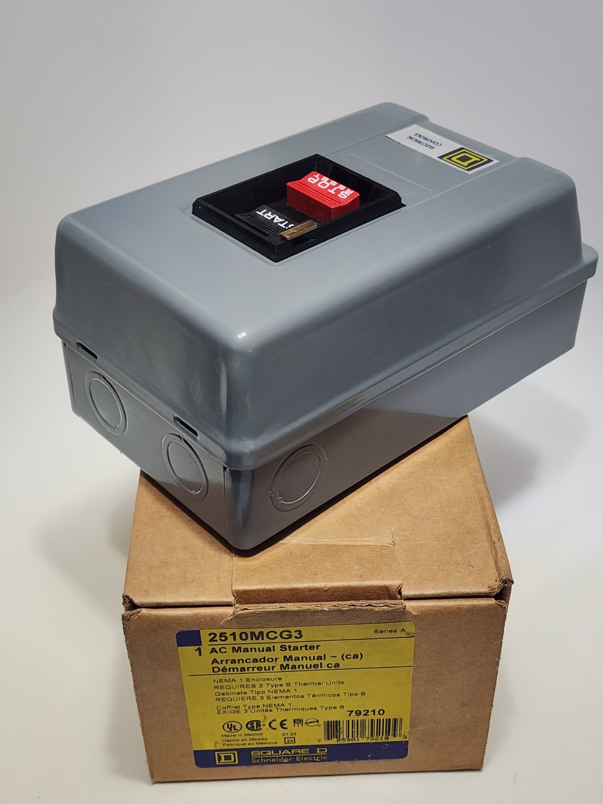 Square D 2510MCG3 Manual Starter, 3 Pole, 10Hp At 380/575Vac, 3 Phase