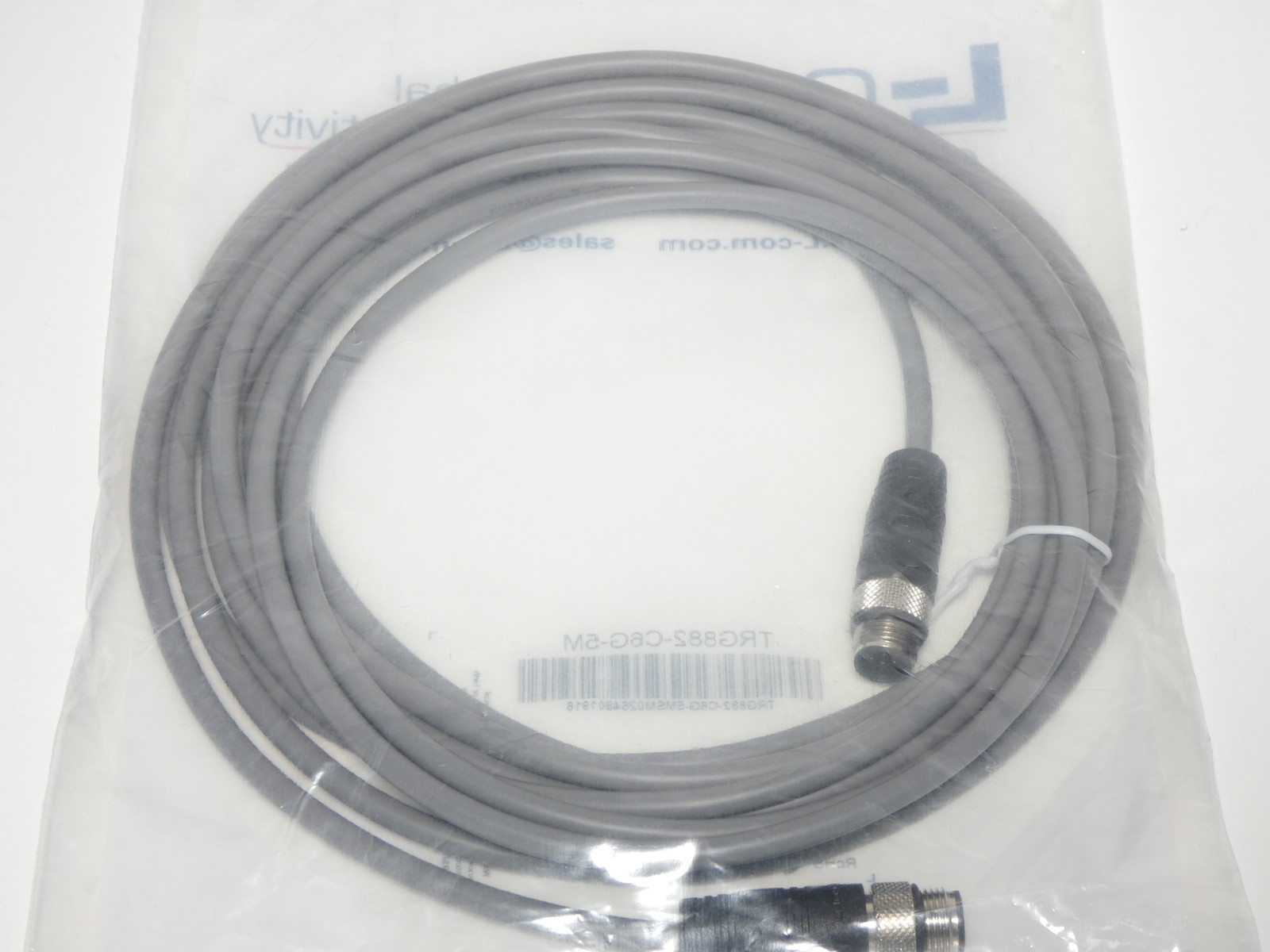 L-Com TRG882-C6G-5M M12 A-Coded Shielded Sensor Actuator Cable 8 Pos 5M – NEW…