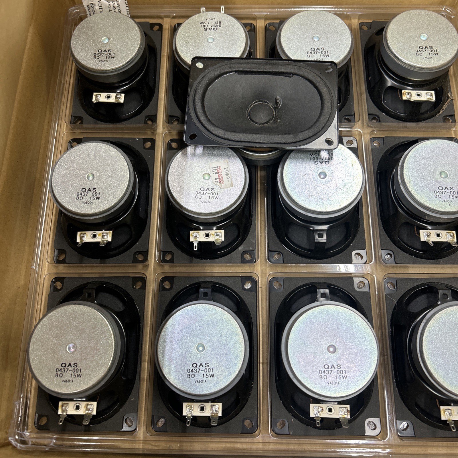 QAS0437-001 -QAS- SPEAKER 8 Ohm, 45W, OVAL 3 x 5, Lot of 13 New Case Plus 1