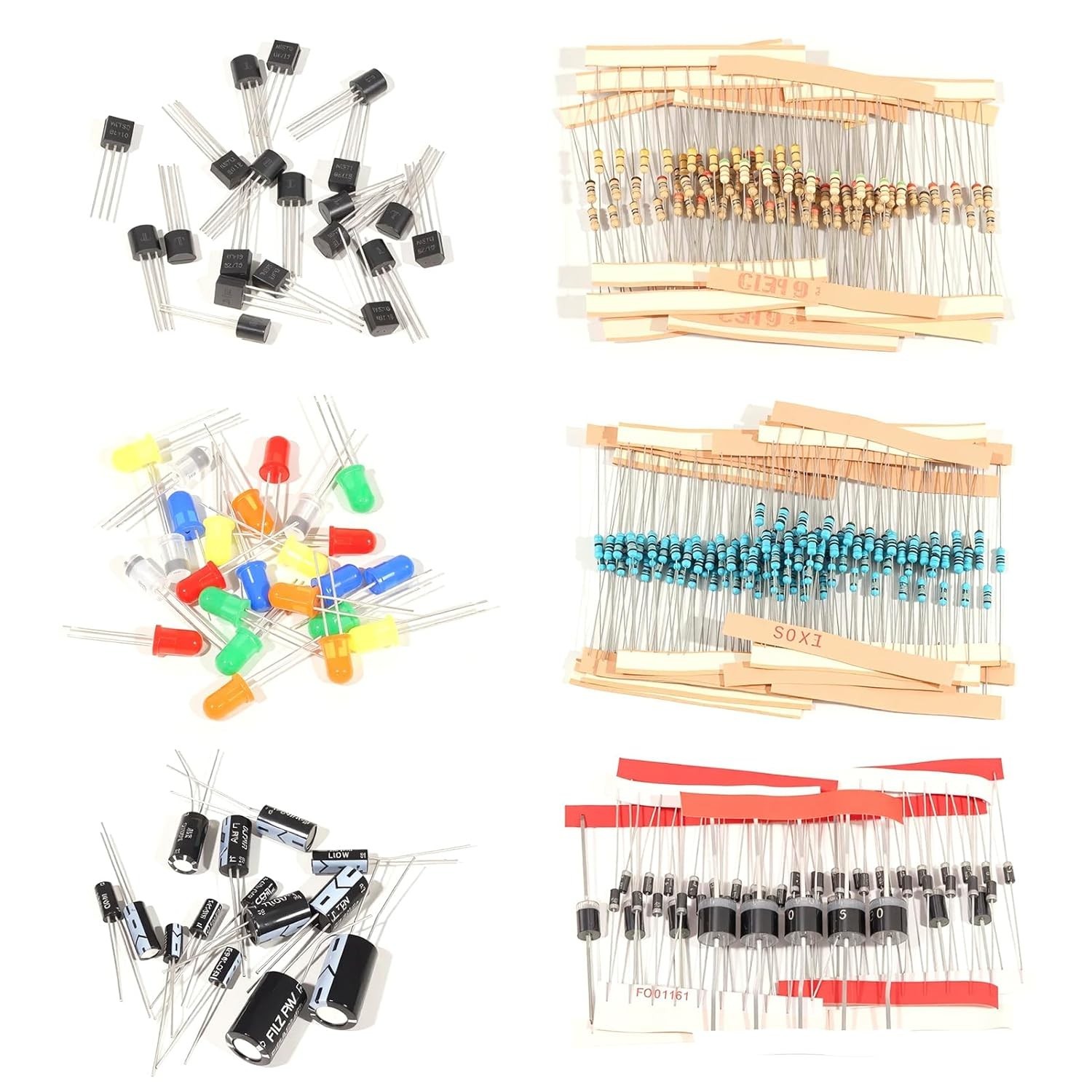 1910Pcs Electronic Components Kit for DIY Projects with Resistors and Capacitors