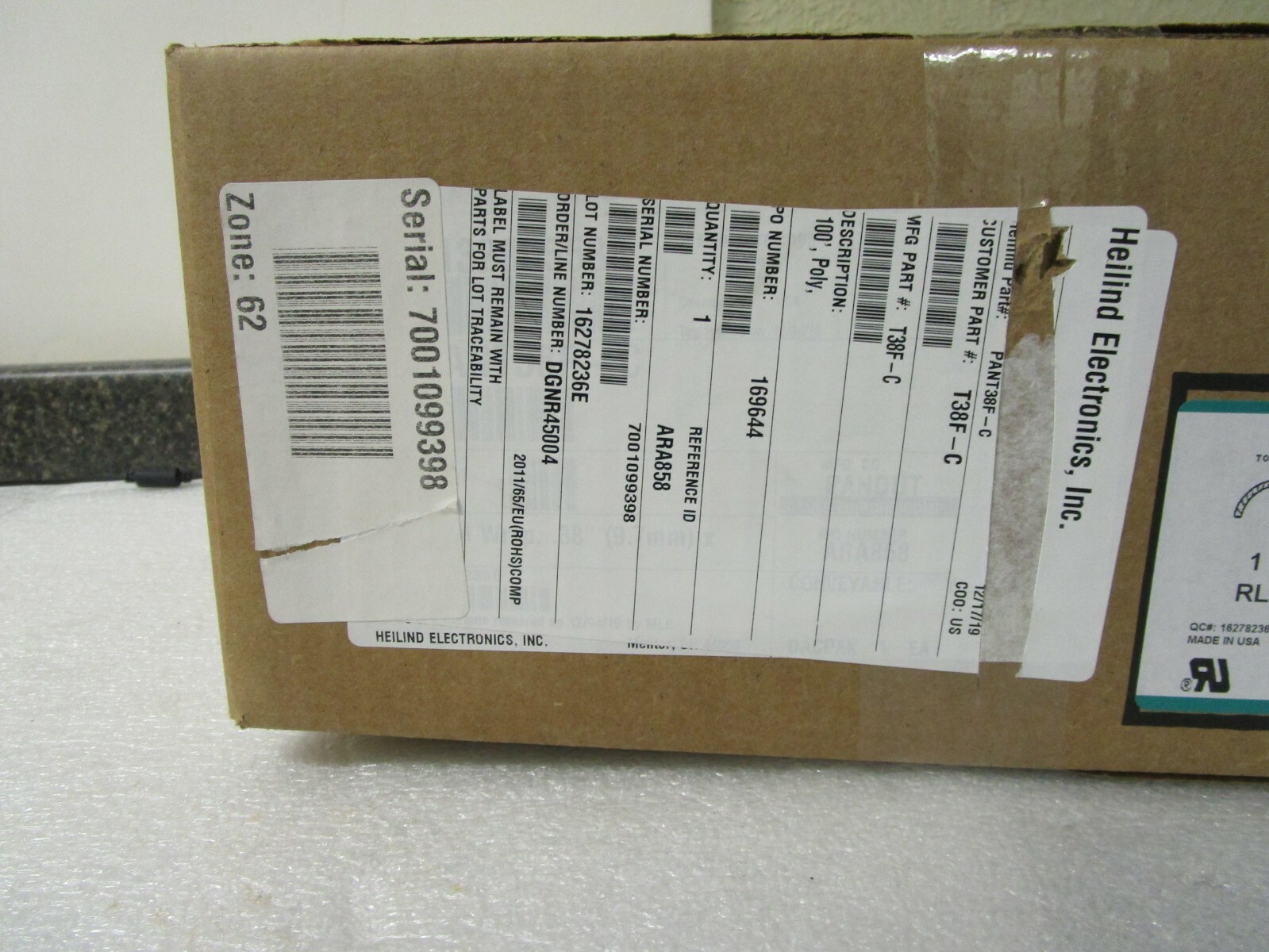 Panduit Spiral Wrap T38F-C 100 Feet OD .375 – Natural Color