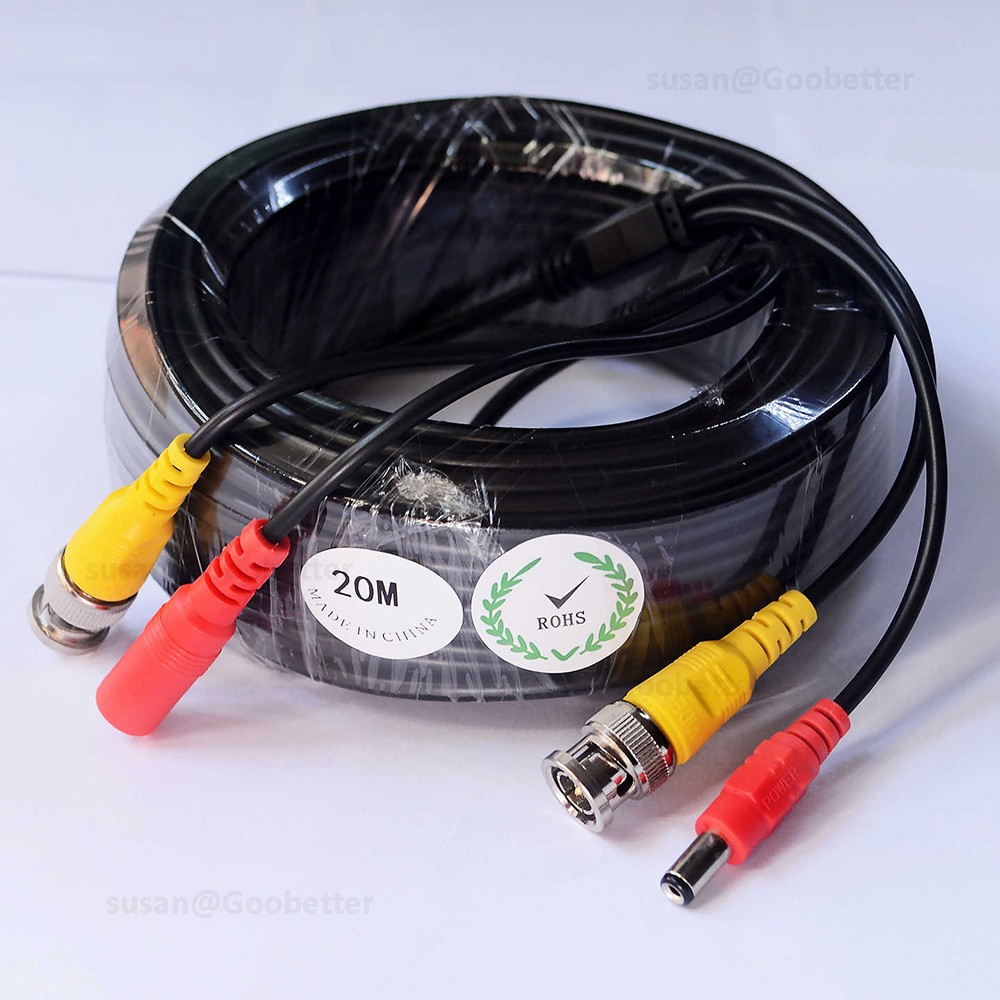 BNC DC POWER VIDEO SECURITY CCTV CAMERA DVR EXTENSION CABLE DATA LEAD WIRE 1-50m