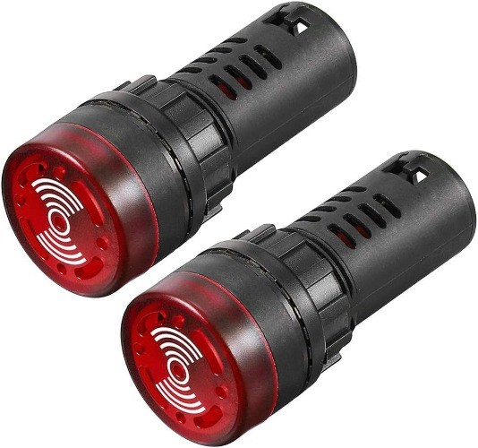 Red Indicator Light Buzzer AC DC 110V 22mm Panel Mount Flas Voltage: 110 Volts