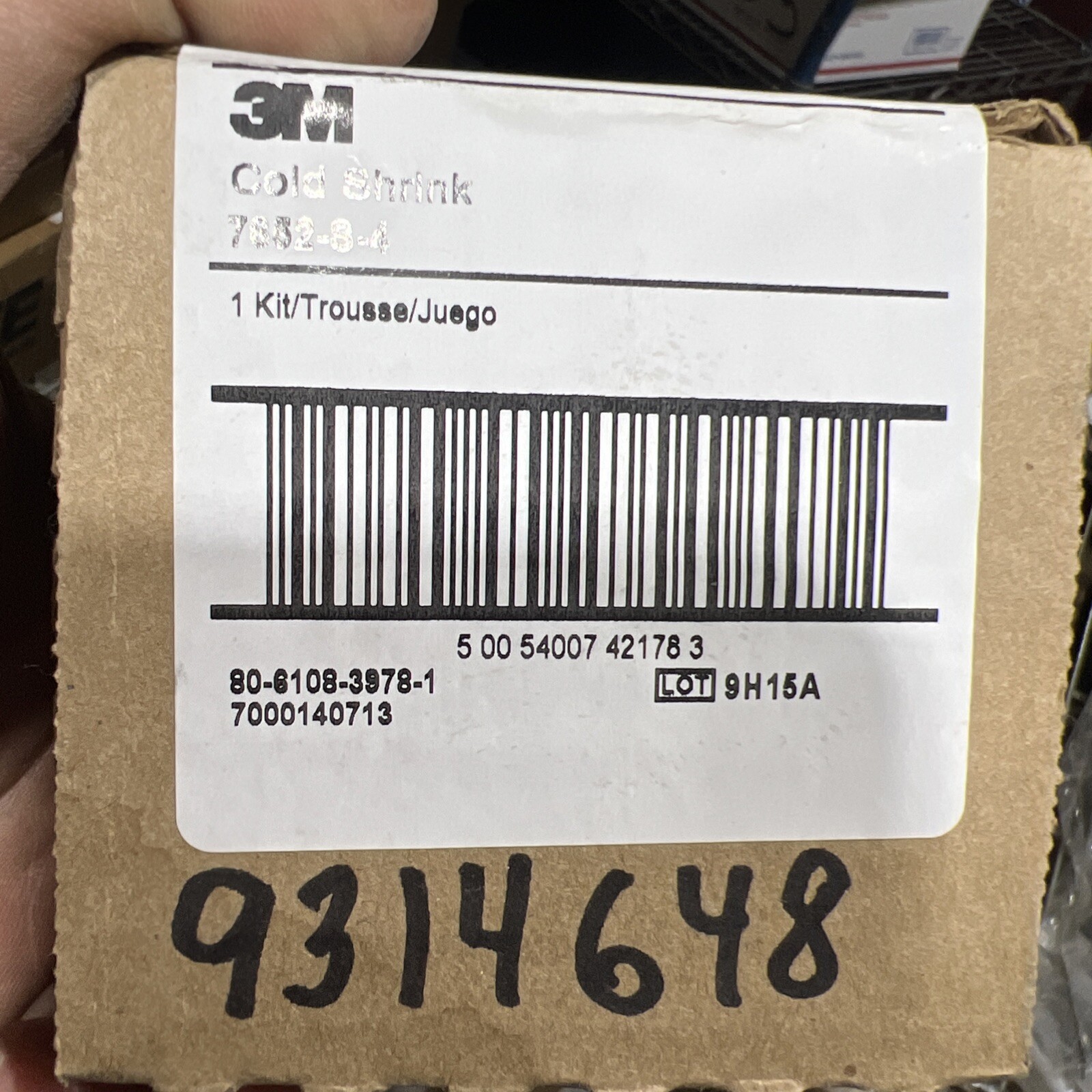 3M 7652-S-4 Cold Shrink QT-III Termination Kit. Nos Surplus. Used By Dates Vary